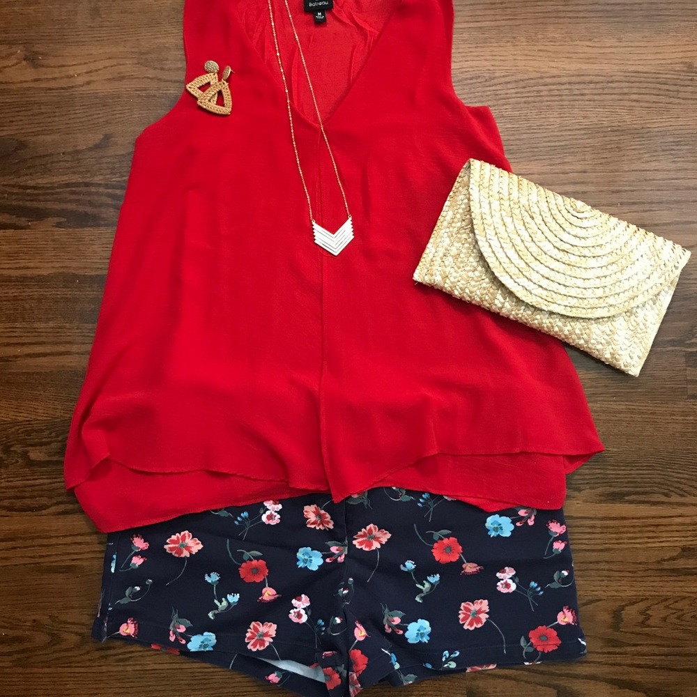 Navy Floral Loft shorts size 12